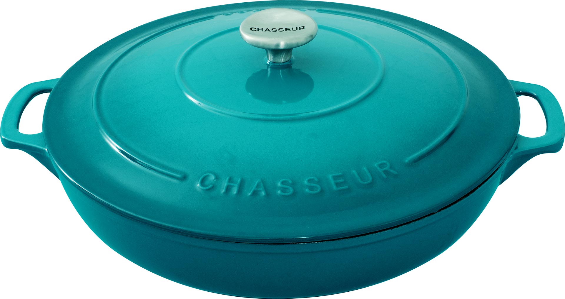 Chasseur 30cm Low Round Casserole 2.5L Shallow Cast Iron