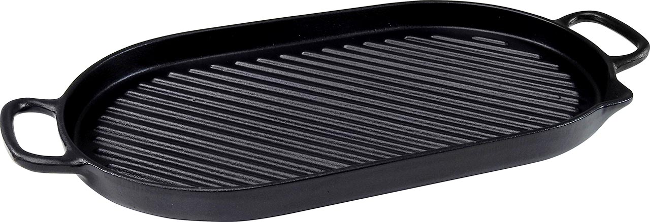 Chasseur Oval Stovetop Grill Black Onyx Cast Iron