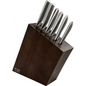 Global Kyoto 7pc Knife Block Set Stained Ash