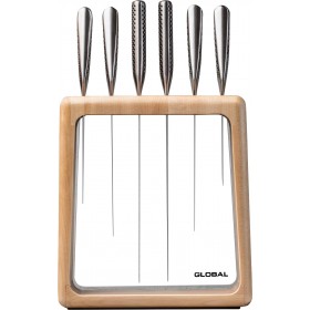 Global Hashira 7pc Knife Block Set Maple