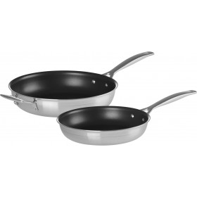 Le Creuset 3-Ply Stainless Steel 2pc Non-Stick Frying Pan Set 24cm + 28cm