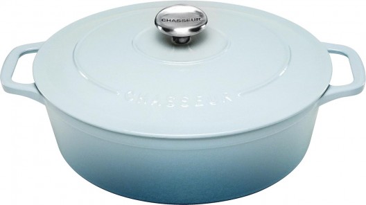 Chasseur 27cm Oval French Oven Duck Egg Blue 3.6L Casserole Cast Iron