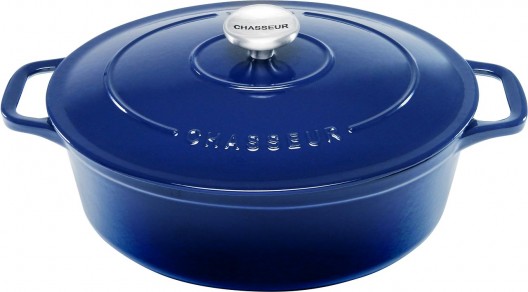 Chasseur 27cm Oval French Oven French Blue 3.6L Casserole Cast Iron