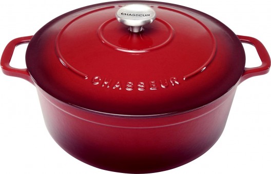 Chasseur 24cm Round French Oven Bordeaux Red 3.8L Casserole Cast Iron