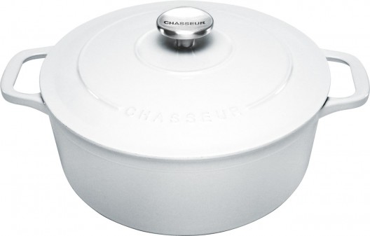 Chasseur 24cm Round French Oven Brilliant White 3.8L Casserole Cast Iron