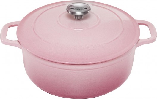 Chasseur 20cm Round French Oven Cherry Blossom Pink 2.3L Casserole Cast Iron