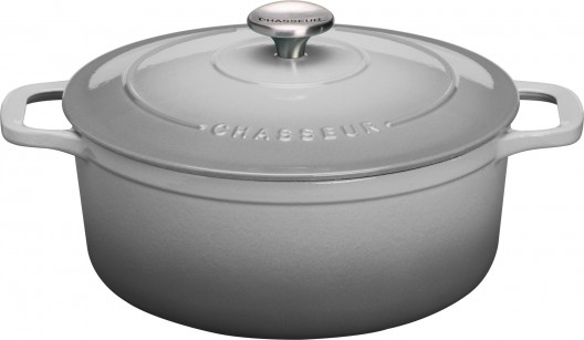 Chasseur 24cm Round French Oven Celestial Grey 4L Casserole Cast Iron
