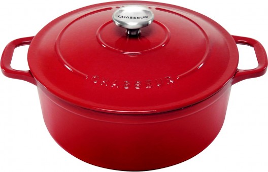 Chasseur 24cm Round French Oven Federation Red 3.8L Casserole Cast Iron