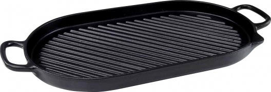 Chasseur Oval Stovetop Grill 42x20cm Black Onyx Cast Iron