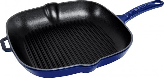 Chasseur Square Grill Pan 25cm French Blue Cast Iron