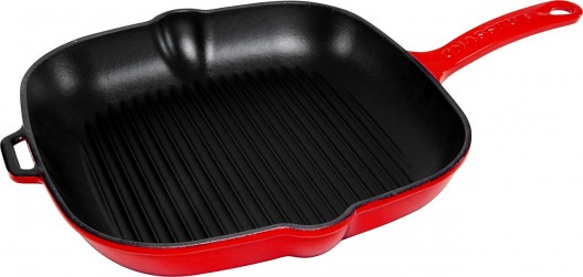 Chasseur Square Grill Pan 25cm Inferno Red Cast Iron
