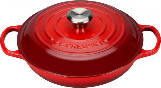 Le Creuset 26cm Signature Shallow Casserole Cerise Red Buffet Cast Iron Dish