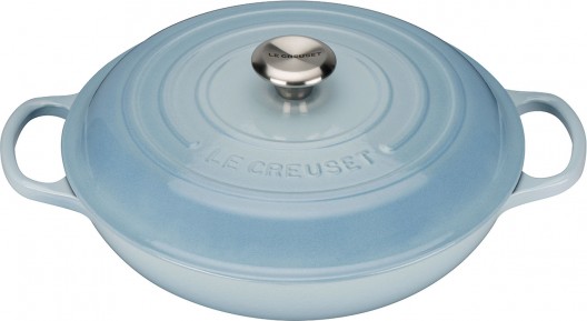 Le Creuset 26cm Signature Shallow Casserole Coastal Blue Buffet Cast Iron Dish