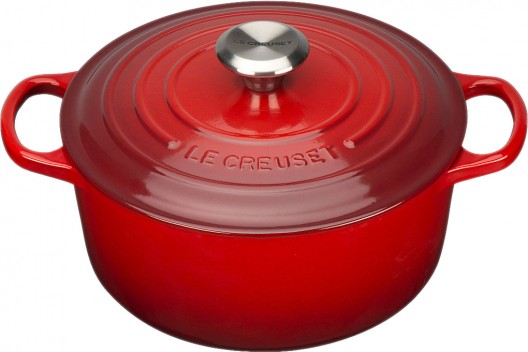 Le Creuset 24cm Signature Round Casserole Cerise Red French Oven 4.2L Cast Iron