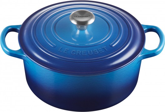 Le Creuset 22cm Signature Round Casserole Azure Blue French Oven 3.3L Cast Iron