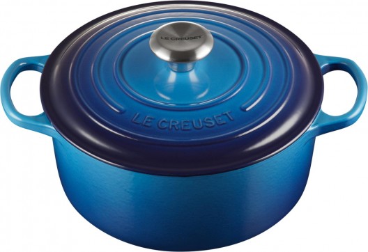 Le Creuset 24cm Signature Round Casserole Azure Blue French Oven 4.2L Cast Iron