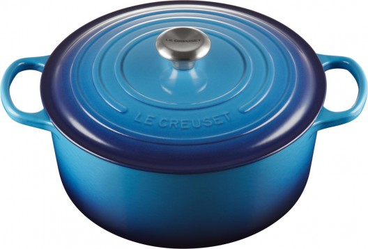 Le Creuset 28cm Signature Round Casserole Azure Blue French Oven 6.7L Cast Iron