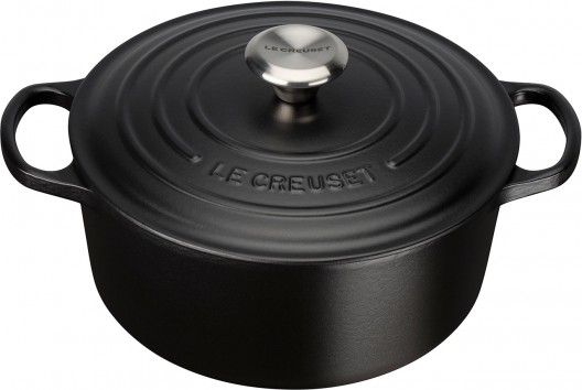 Le Creuset 24cm Signature Round Casserole Satin Black French Oven 4.2L Cast Iron