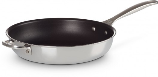Le Creuset Signature Stainless Steel Non-Stick Deep Frying Pan 28cm with Helper Handle