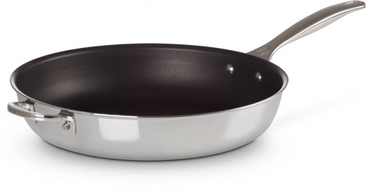 Le Creuset Signature Stainless Steel Non-Stick Deep Frying Pan 32cm with Helper Handle