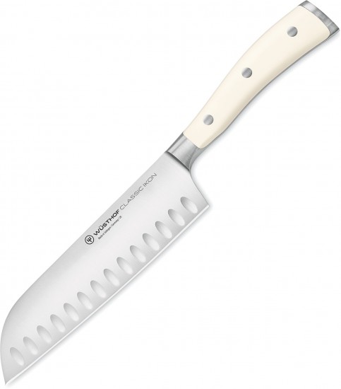 Wüsthof Classic Ikon Crème Scalloped Santoku Knife 17cm