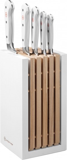 Wüsthof Classic White 6pc Knife Block Set with Bread Knife 1090270502