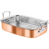 Chasseur Escoffier Roasting Pan 35x26cm with Rack Copper/Stainless Steel