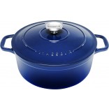 Chasseur 24cm Round French Oven French Blue 3.8L Casserole Cast Iron
