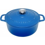Chasseur 26cm Round French Oven Sky Blue 5.2L Casserole Cast Iron