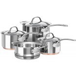 Chasseur Le Cuivre 4pc Saucepan Set with Steamer Copper/Stainless Steel