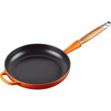 Le Creuset Signature Cast Iron Frying Pan 24cm Volcanic with Wooden Handle