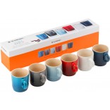 Le Creuset Stoneware Espresso Mugs 100mL Gift Set of 6 Coastal Rainbow