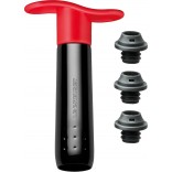 Le Creuset WA-137 Wine Pump with 3 Stoppers Cerise Red