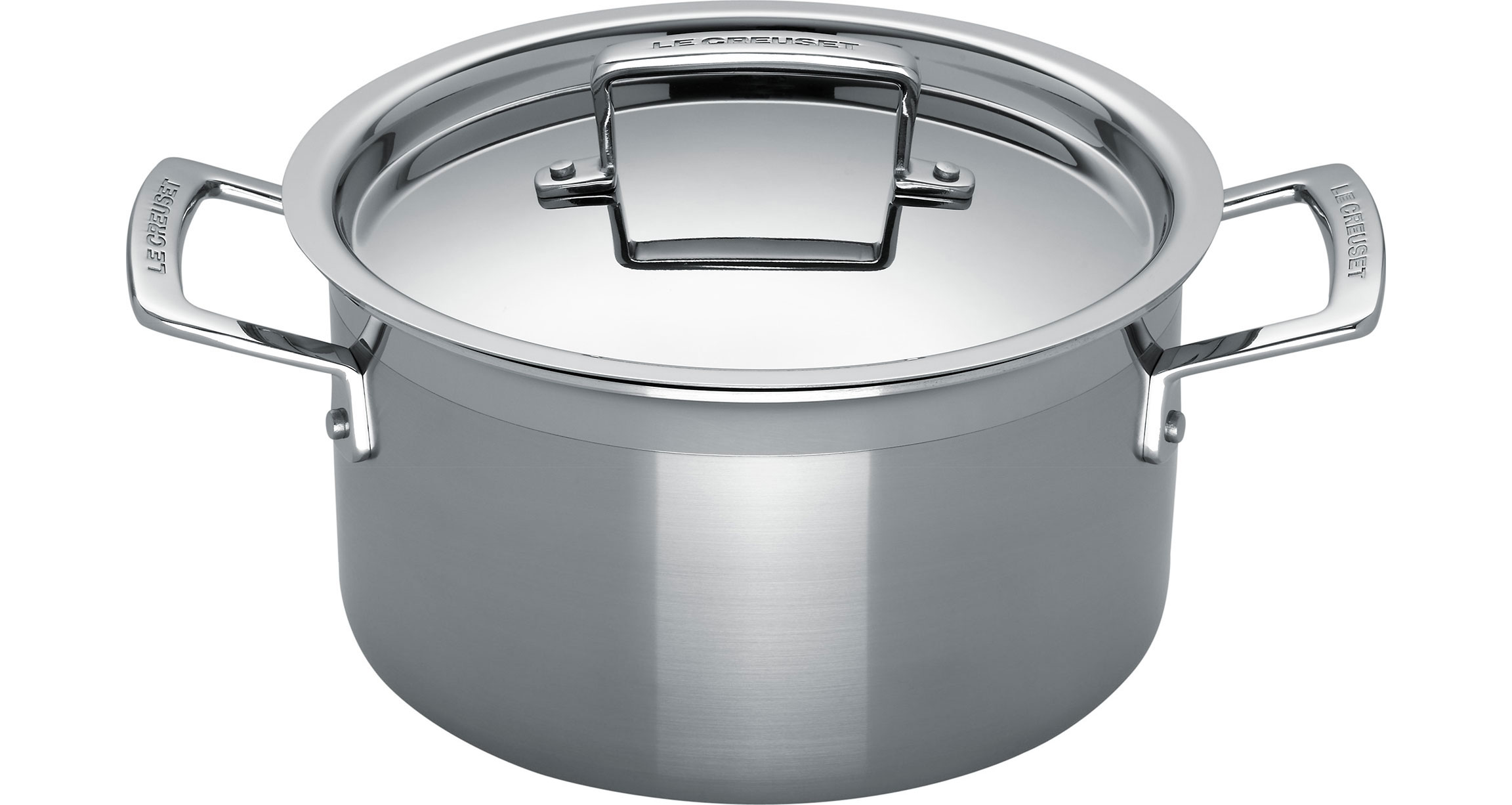 Le Creuset 3-Ply Stainless Steel Low Casserole 20cm with Lid (3L)