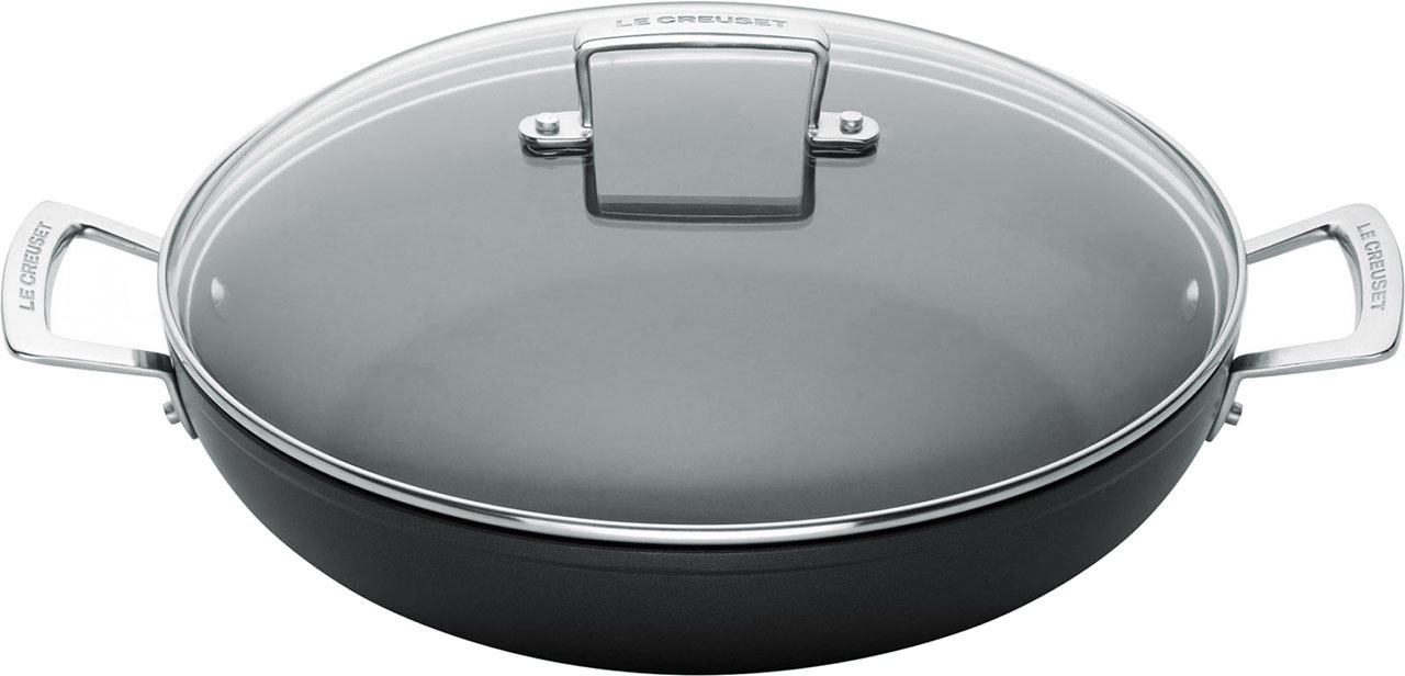 Le Creuset Toughened Non-Stick Shallow Casserole with Glass Lid
