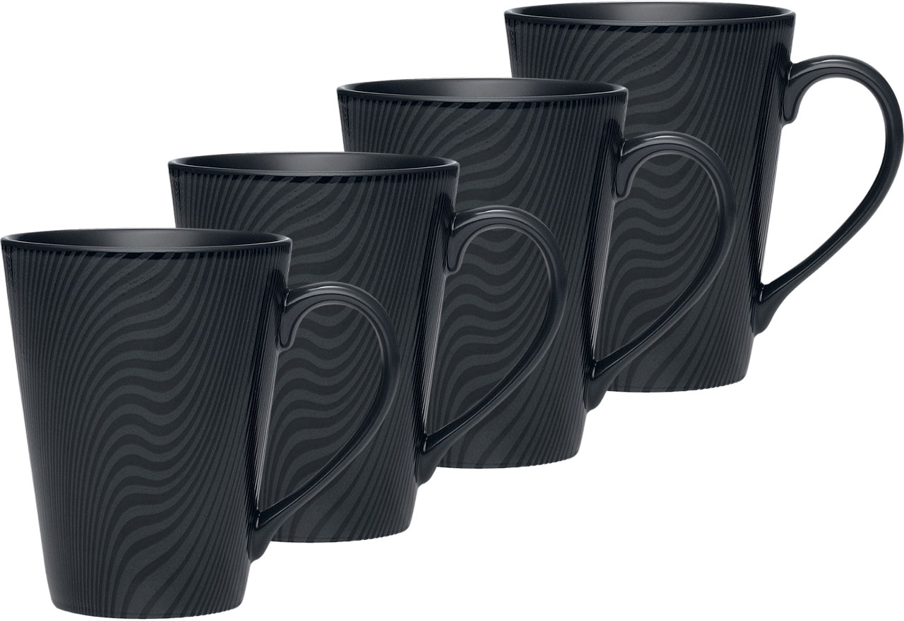 Noritake BoB/WoW Dune Mug Set of 4 Black/White