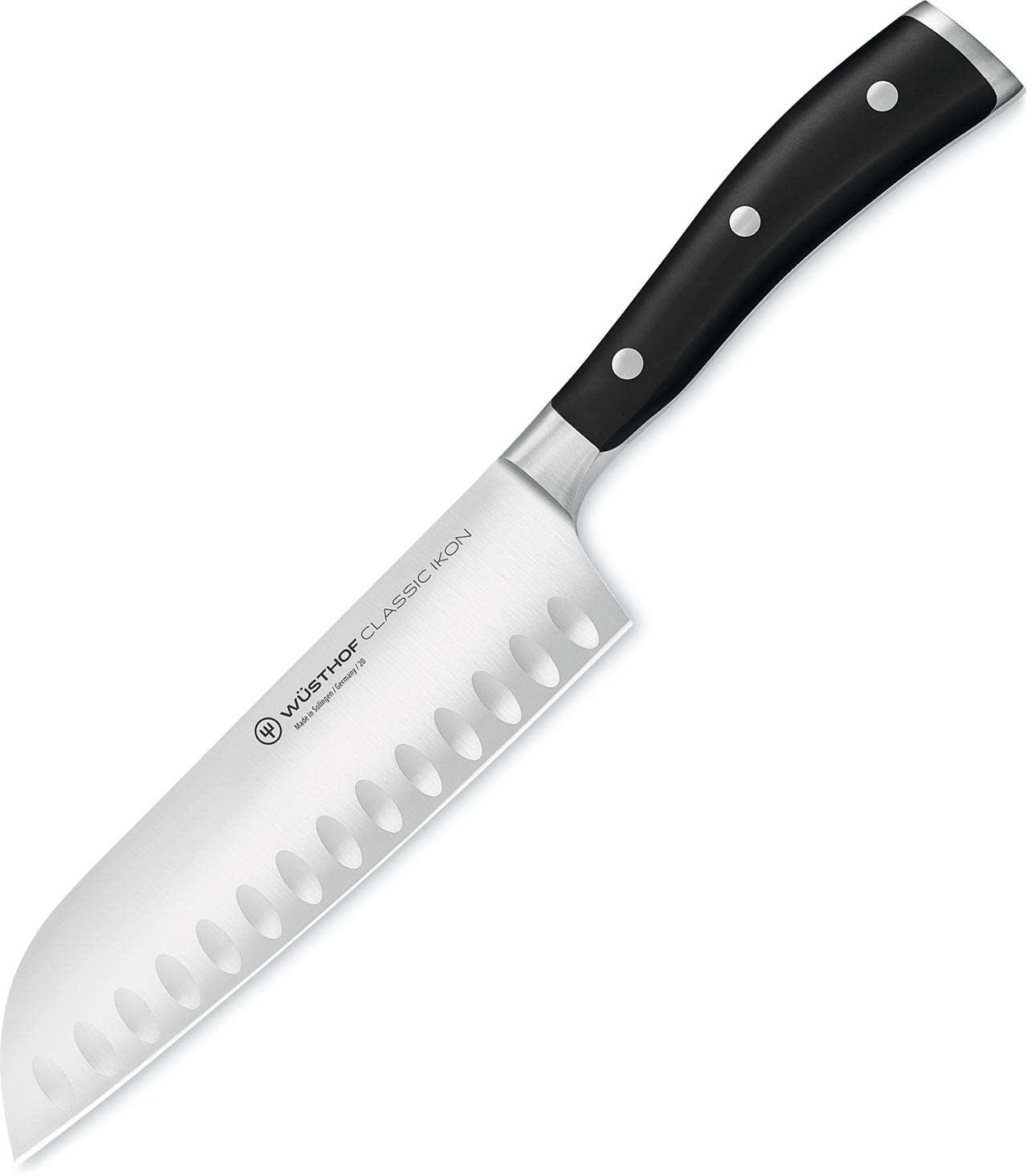 Wüsthof Classic Ikon Scalloped Santoku Knife 17cm